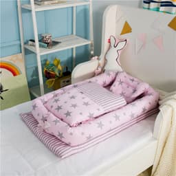 image-Crib Anti-pressure Newborn Foldable Portable Crib Middle Bed Baby Infant Mattress Bionic Travel Bed