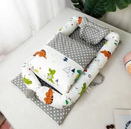 image-Crib Anti-pressure Newborn Foldable Portable Crib Middle Bed Baby Infant Mattress Bionic Travel Bed