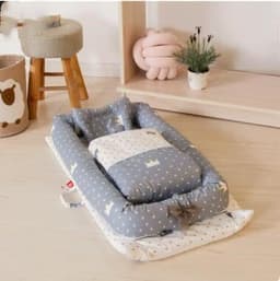 image-Crib Anti-pressure Newborn Foldable Portable Crib Middle Bed Baby Infant Mattress Bionic Travel Bed