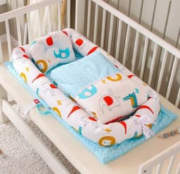 image-Crib Anti-pressure Newborn Foldable Portable Crib Middle Bed Baby Infant Mattress Bionic Travel Bed