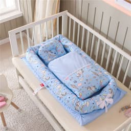 image-Crib Anti-pressure Newborn Foldable Portable Crib Middle Bed Baby Infant Mattress Bionic Travel Bed