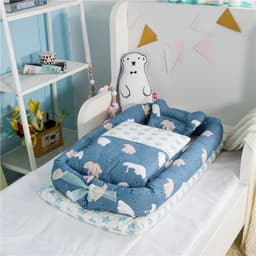 image-Crib Anti-pressure Newborn Foldable Portable Crib Middle Bed Baby Infant Mattress Bionic Travel Bed
