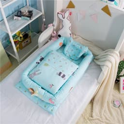 image-Crib Anti-pressure Newborn Foldable Portable Crib Middle Bed Baby Infant Mattress Bionic Travel Bed