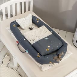 image-Crib Anti-pressure Newborn Foldable Portable Crib Middle Bed Baby Infant Mattress Bionic Travel Bed