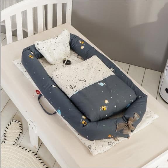 image-Crib Anti-pressure Newborn Foldable Portable Crib Middle Bed Baby Infant Mattress Bionic Travel Bed