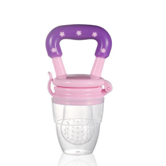 image-Baby Food Feeder with Pacifier Clip Holder Infant Baby Teether Fruit Feeder Pacifier Infant Food Pacifier Silicone Teething Toys