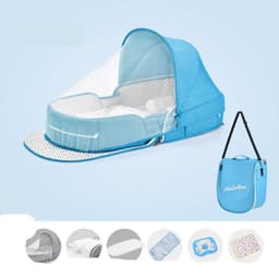 image-Baby Crib Multifunctional Folding Newborn Nest Toddler Bed Portable Sun Protection Mosquito Net Infant Camping Bed Travel Cot