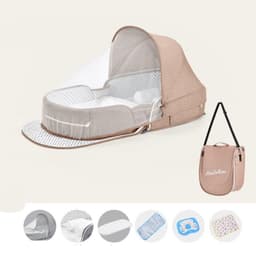 image-Baby Crib Multifunctional Folding Newborn Nest Toddler Bed Portable Sun Protection Mosquito Net Infant Camping Bed Travel Cot