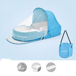 image-Baby Crib Multifunctional Folding Newborn Nest Toddler Bed Portable Sun Protection Mosquito Net Infant Camping Bed Travel Cot