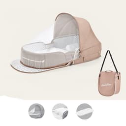 image-Baby Crib Multifunctional Folding Newborn Nest Toddler Bed Portable Sun Protection Mosquito Net Infant Camping Bed Travel Cot