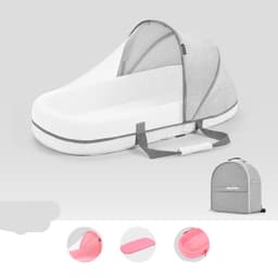 image-Baby Crib Multifunctional Folding Newborn Nest Toddler Bed Portable Sun Protection Mosquito Net Infant Camping Bed Travel Cot