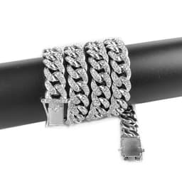 image-Chijomi Cuban Chain - 12mm Wide 75cm Rose Gold Alloy Necklace Unisex