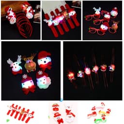 image-Christmas Flap Ring Glow Santa Claus Snowman Flap Ring Kindergarten Small Gift Children's Bracelet Decoration