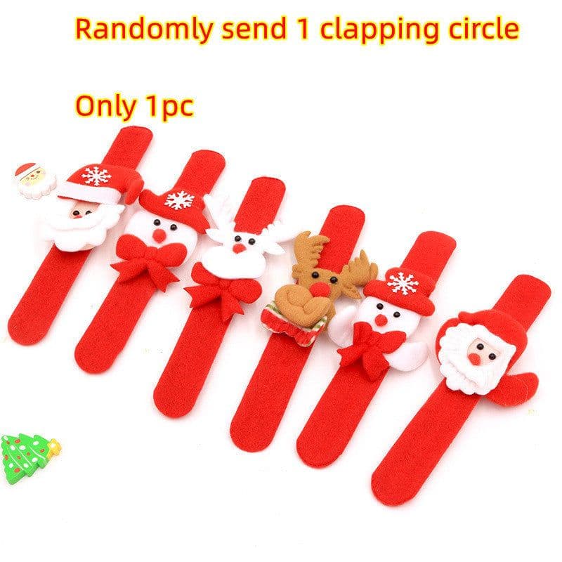 image-Christmas Flap Ring Glow Santa Claus Snowman Flap Ring Kindergarten Small Gift Children's Bracelet Decoration
