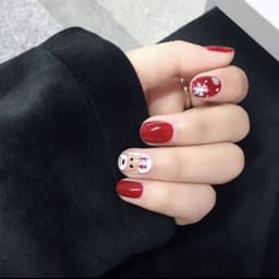 image-Artificial Christmas Snowflake Elk Cartoon Design Fake Nails Manicure