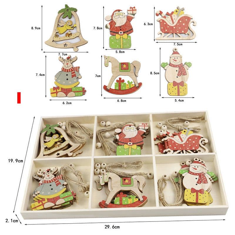 image-Rustic Wooden Christmas Tree Pendant