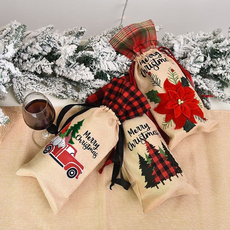 image-Christmas decoration wine set home furnishing wine bottle set