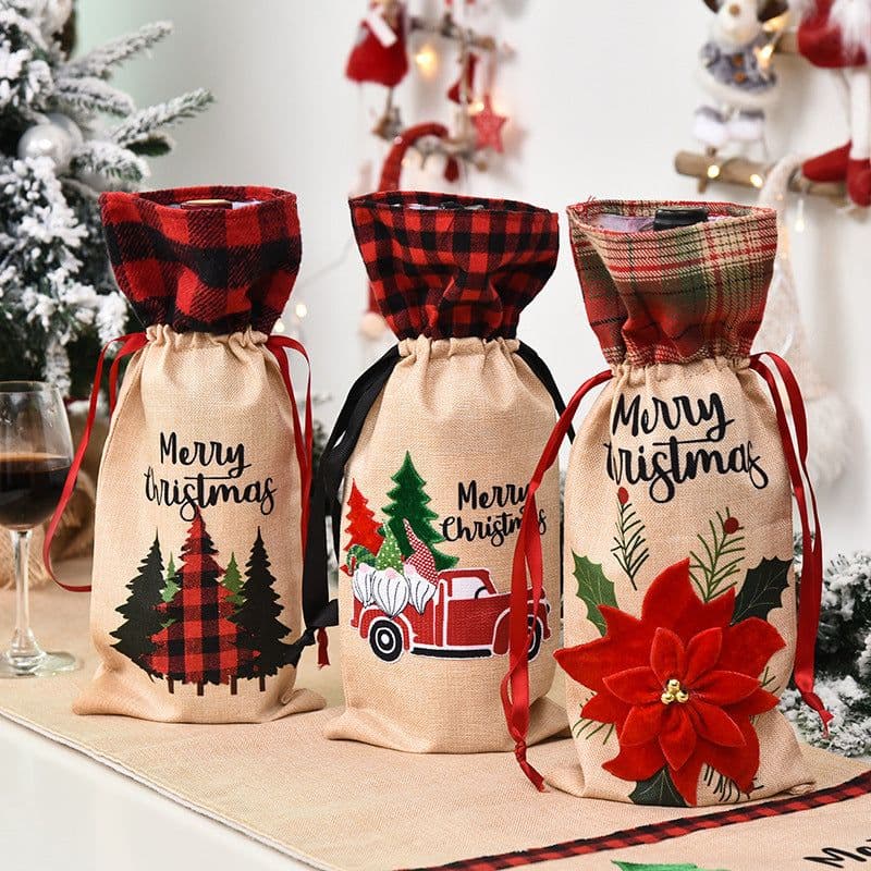 image-Christmas decoration wine set home furnishing wine bottle set