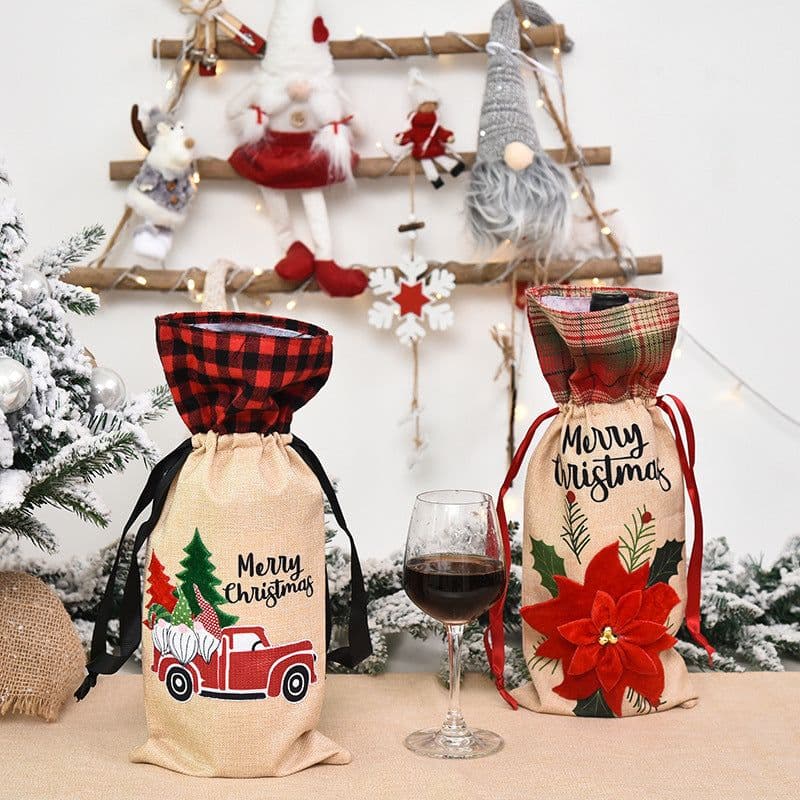 image-Christmas decoration wine set home furnishing wine bottle set