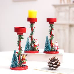 image-Christmas Decorations Desktop Resin Christmas Tree Elderly Candlestick