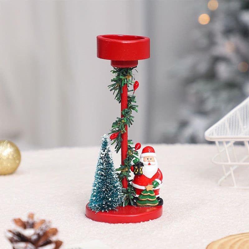 image-Christmas Decorations Desktop Resin Christmas Tree Elderly Candlestick