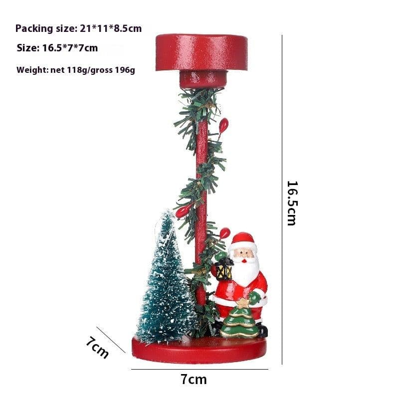 image-Christmas Decorations Desktop Resin Christmas Tree Elderly Candlestick