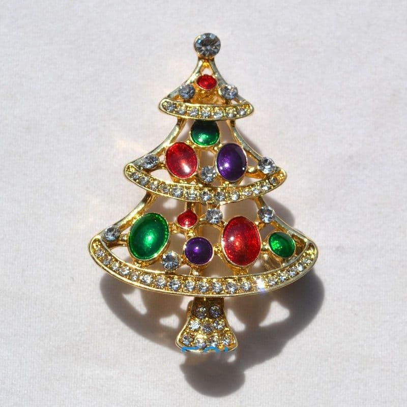 image-Christmas crystal brooch