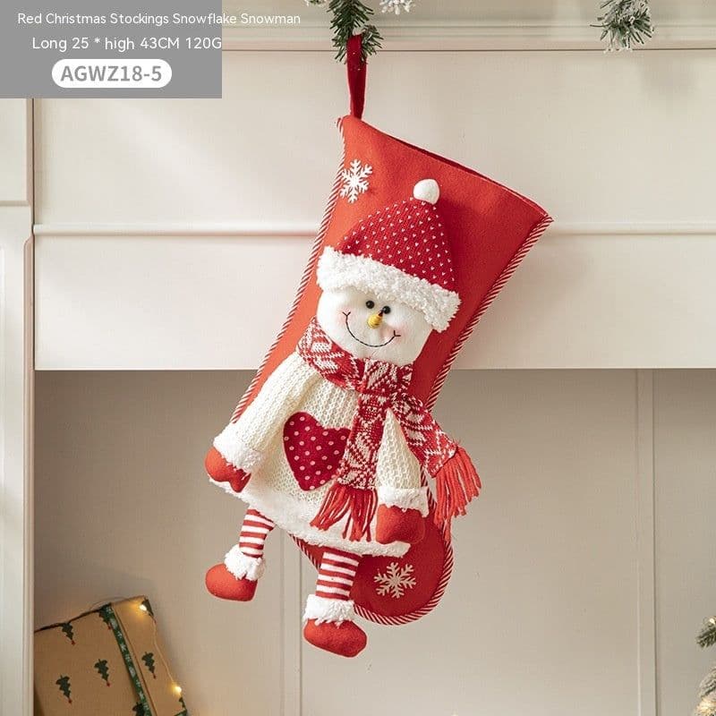 image-Cloth Santa Claus Cartoon Christmas Tree Hanging Decoration Party Gift Bag