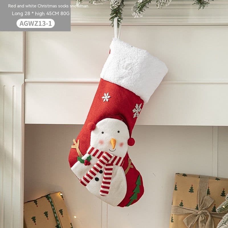 image-Cloth Santa Claus Cartoon Christmas Tree Hanging Decoration Party Gift Bag