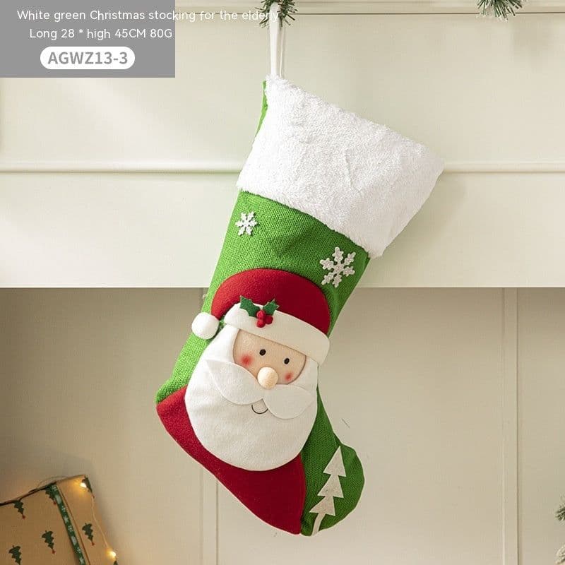 image-Cloth Santa Claus Cartoon Christmas Tree Hanging Decoration Party Gift Bag