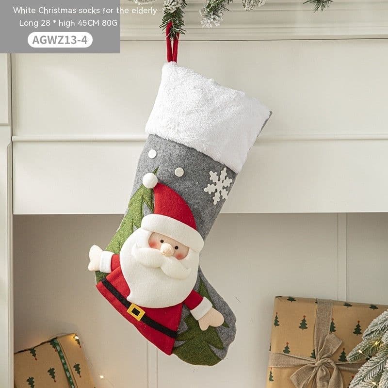 image-Cloth Santa Claus Cartoon Christmas Tree Hanging Decoration Party Gift Bag
