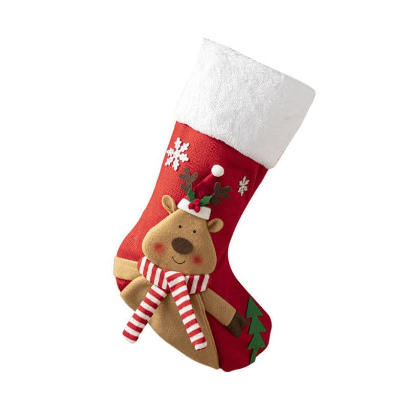 image-Cloth Santa Claus Cartoon Christmas Tree Hanging Decoration Party Gift Bag