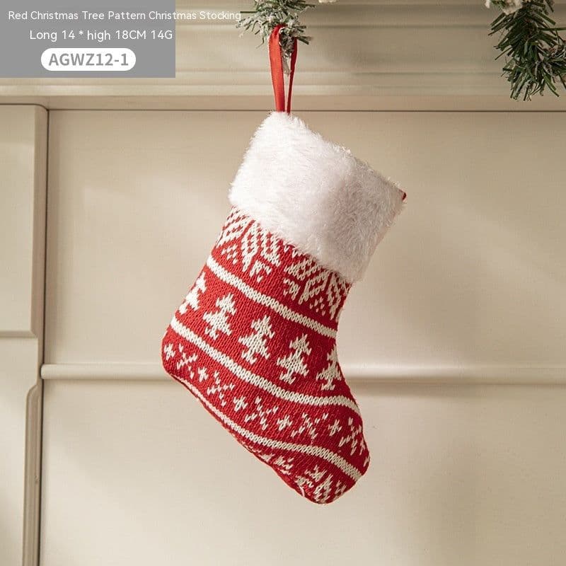 image-Cloth Santa Claus Cartoon Christmas Tree Hanging Decoration Party Gift Bag