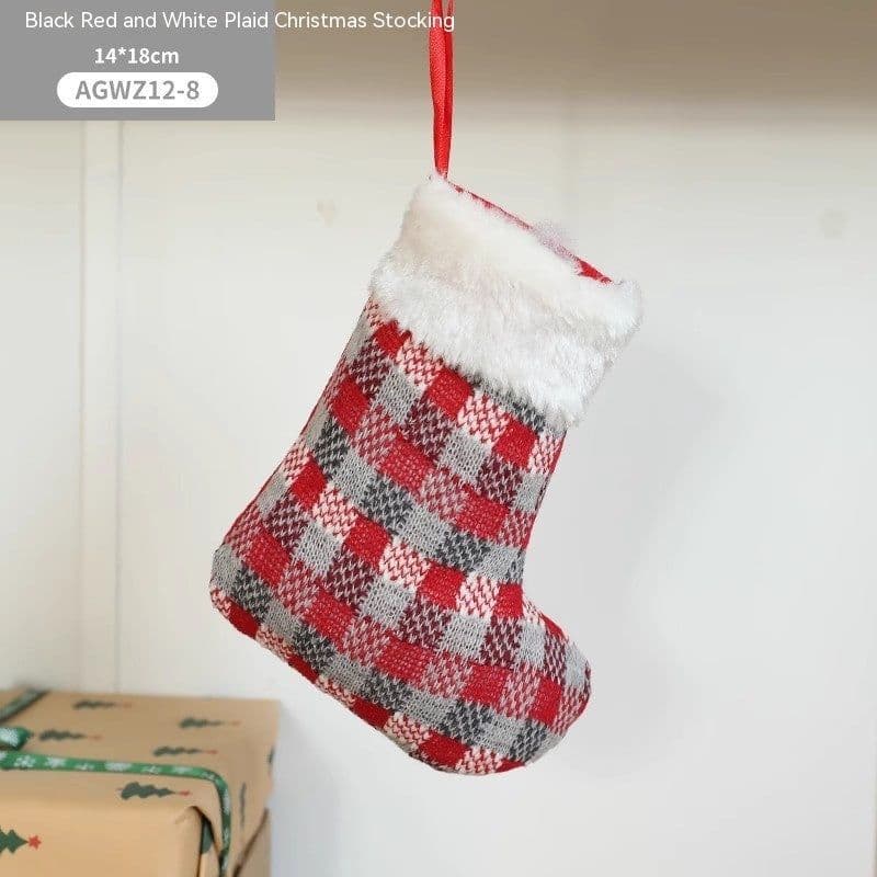 image-Cloth Santa Claus Cartoon Christmas Tree Hanging Decoration Party Gift Bag