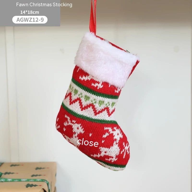 image-Cloth Santa Claus Cartoon Christmas Tree Hanging Decoration Party Gift Bag