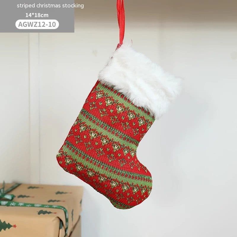 image-Cloth Santa Claus Cartoon Christmas Tree Hanging Decoration Party Gift Bag