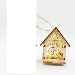 image-Christmas Wooden Craftwork Christmas Small House Decorations