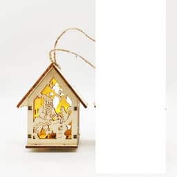 image-Christmas Wooden Craftwork Christmas Small House Decorations