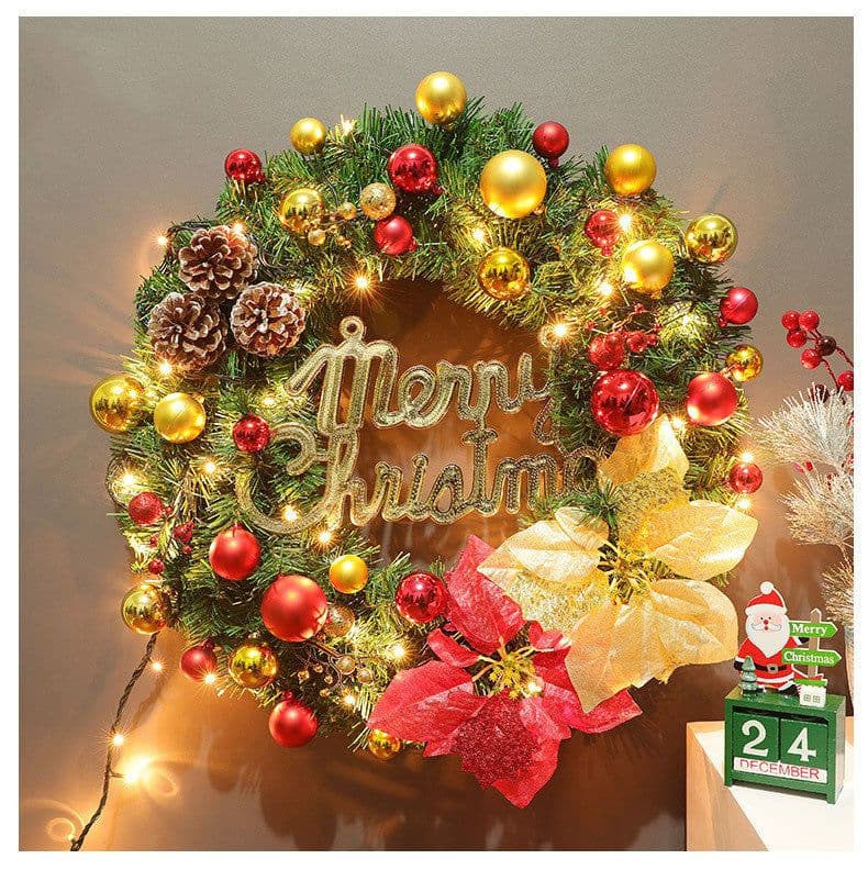 image-Green Christmas Hotel Shopping Mall Bar Door Hanging Decorative Rattan