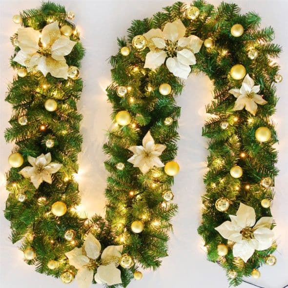 image-Green Christmas Hotel Shopping Mall Bar Door Hanging Decorative Rattan
