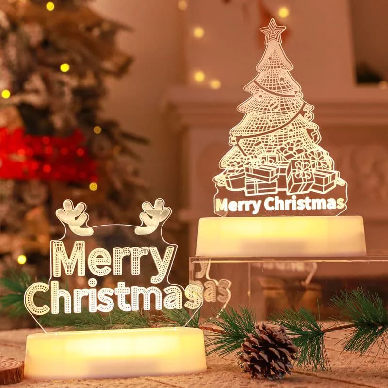 image-Lamp Acrylic LED Night Lights New Year Valentines Day Christmas Kids Gift Christmas Ornaments