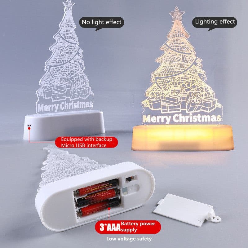 image-Lamp Acrylic LED Night Lights New Year Valentines Day Christmas Kids Gift Christmas Ornaments