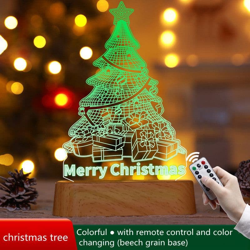 image-Lamp Acrylic LED Night Lights New Year Valentines Day Christmas Kids Gift Christmas Ornaments