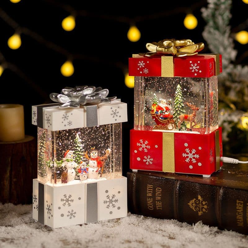 image-Christmas Decoration Gift Box Crystal Ball Small Night Lamp Ornaments