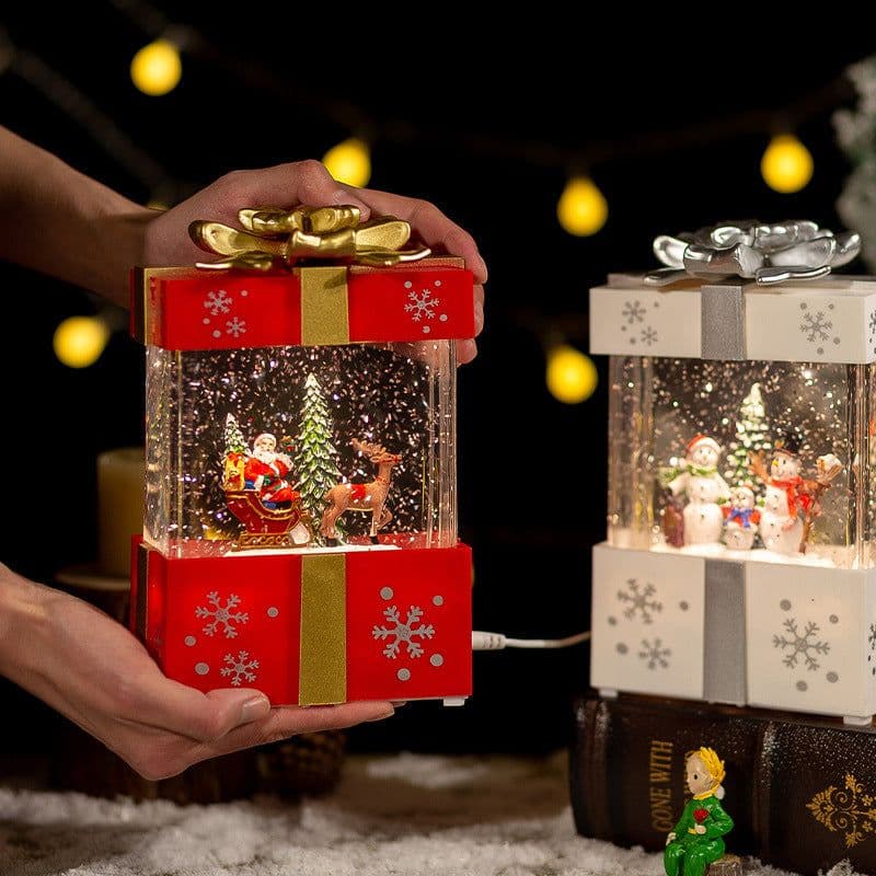image-Christmas Decoration Gift Box Crystal Ball Small Night Lamp Ornaments