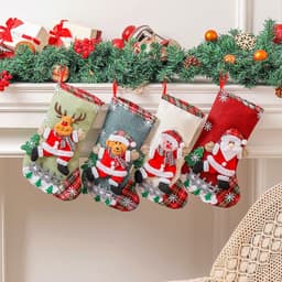image-Linen Christmas Tree Gift Bag Ornaments