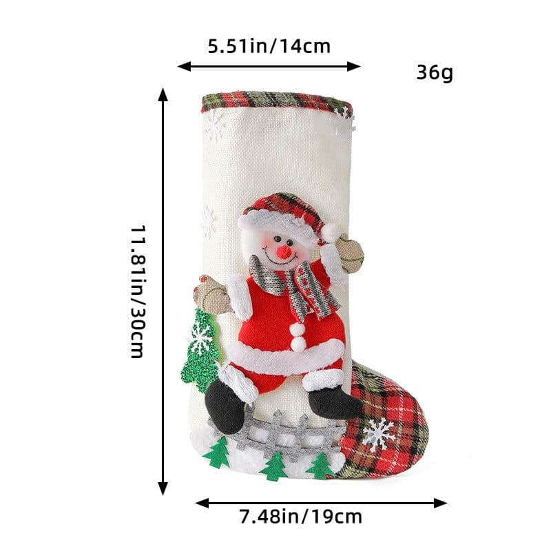 image-Linen Christmas Tree Gift Bag Ornaments