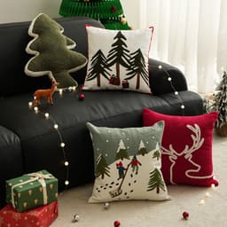 image-Christmas Festival Pillow Cover Home Snowflake