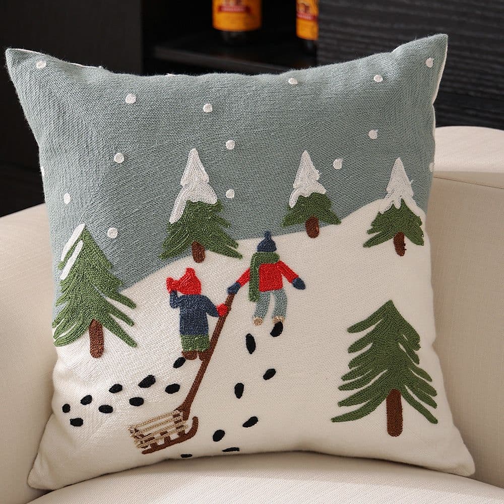 image-Christmas Festival Pillow Cover Home Snowflake
