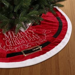 image-Red Velvet Cloth Christmas-tree Skirt